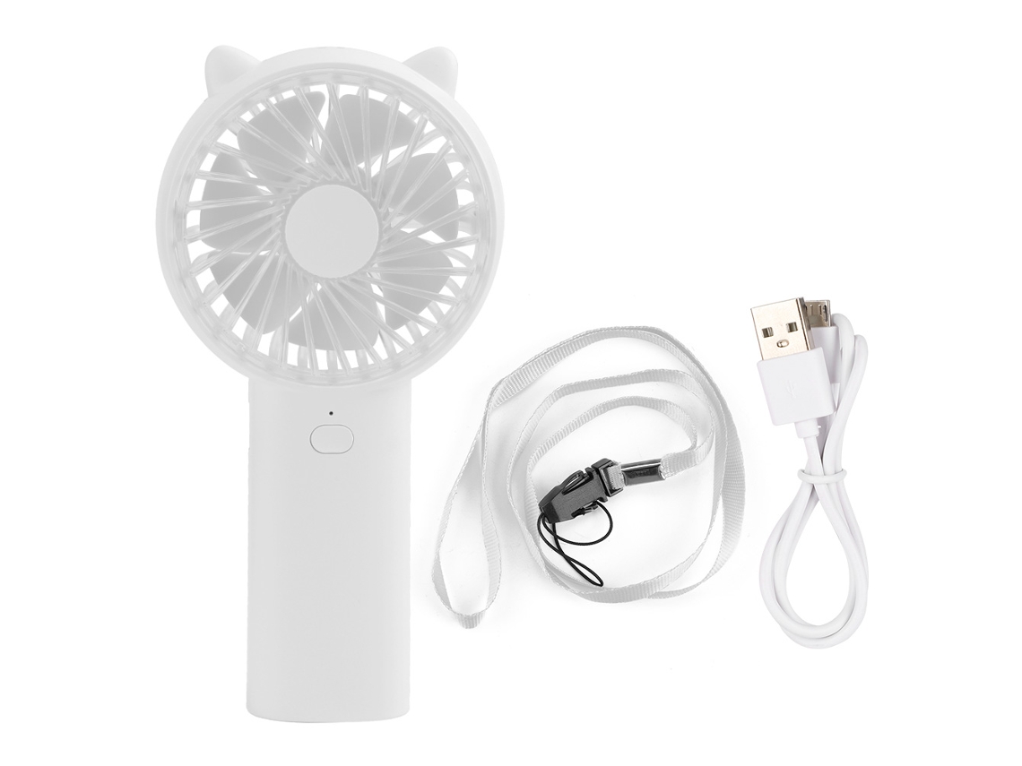 Ventilador Portátil Usb Recarregável Silencioso Branco