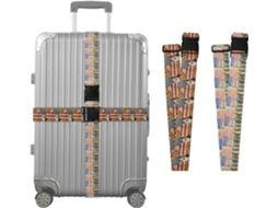 Conjunto De 2 Cintas Para Bagagem Com Estampas Fofas Bandeira, Gato, Girassol E Soldado Em Desfile Cintas Longas