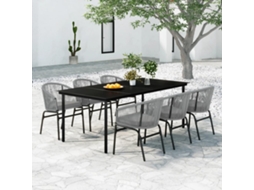 Vidaxl 7 Pcs Conjunto de Jantar para Jardim Cinzento