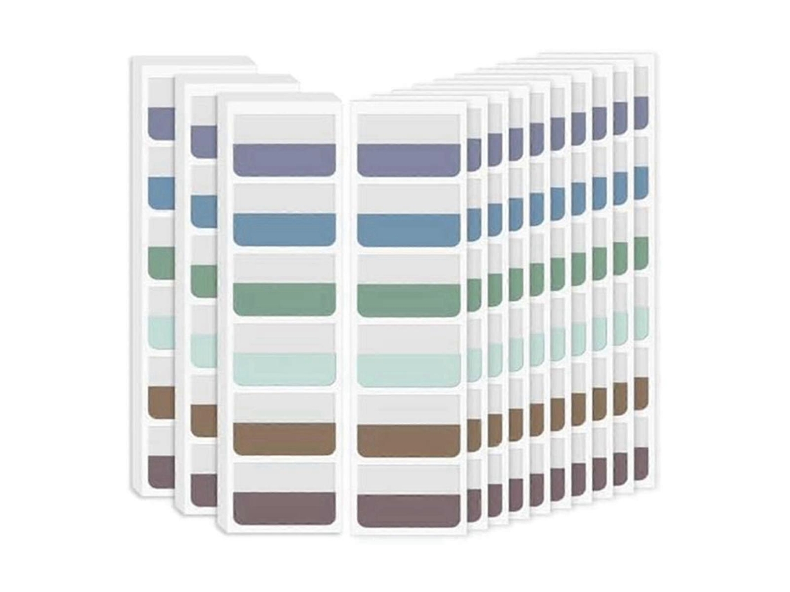 Guias de livros coloridos, guias de páginas, 4,5 x 2,8 cm, guias de páginas imprimíveis, Slowmoose Clear
