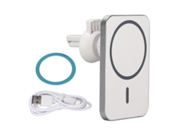 Aetheria carregador Sem Fio para Carro 15w Fast Charging com Suporte Magnético 360 Graus Branco