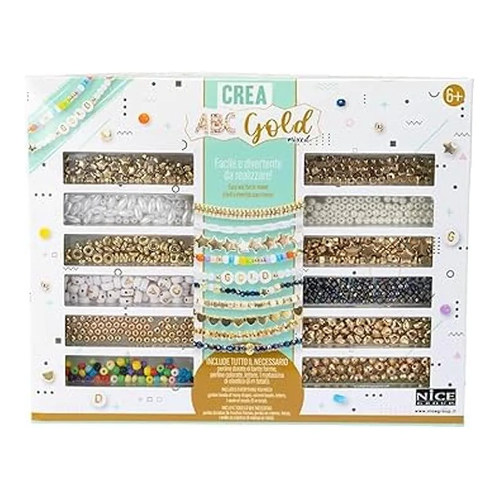 Nice Group Cuentas Abc Gold Mixed Kit 600 Piezas 87048 Nicep25