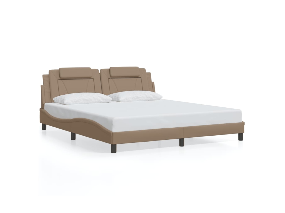 Bed Frame, Bed Frames Vidaxl Marrom Couro Artificial (180 X 200 Cm)