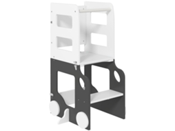 Torre Observação 58x46x92cm 4 Em 1 Com Quadro Preto/branco, Cinza