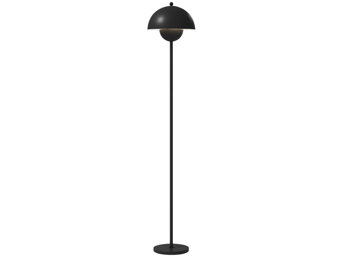 Luminária de Pé Moderna para Sala com Cúpula em Tigela,interruptor de Pé,soquete E27 Sem Lâmpada,ø30x155cm,preto BTFORUS