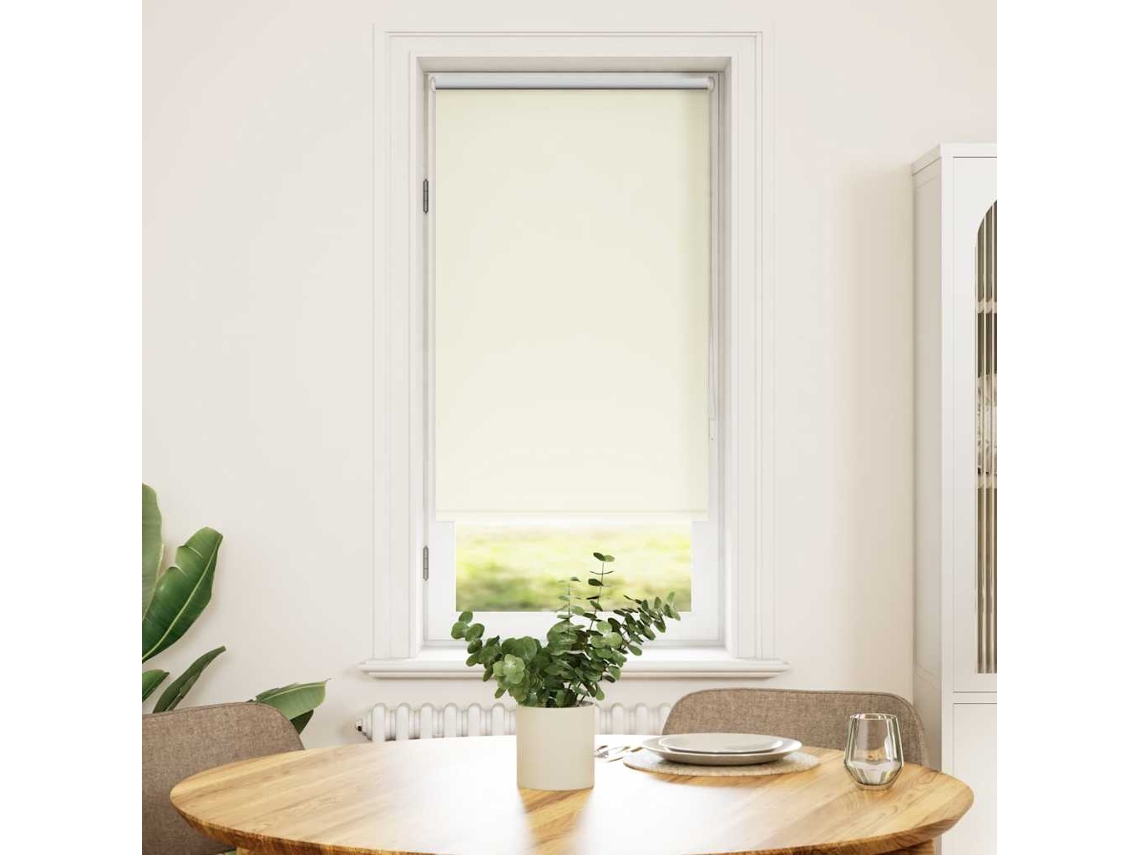 Vidaxl Cortina De Rolo Blackout, 44,4 X 100 Cm, Largura Do Tecido 40 Cm, Branco-creme