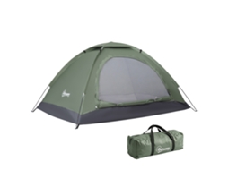 Barraca de camping BRAVENTO, dobrável, 2 janelas, tela, transporte, 206x152x110cm, verde