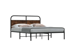 Vidaxl Estrutura De Cama S/ Colchão Derivados Madeira Carvalho Fumado