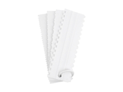 4pcs Bolo Raspador Durável Ecológico Plástico 8 Estilos Pendurado Gancho Design Bolo Alisador Para Assar Diy Branco
