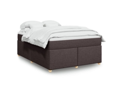 Vidaxl Cama com Molas/colchão 140x190 Cm Tecido Castanho escuro
