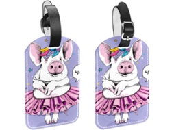 Conjunto De 2 Etiquetas Bagagem Em Couro Pu Com A Inscrição I Am So Magical Proteção Privacidade