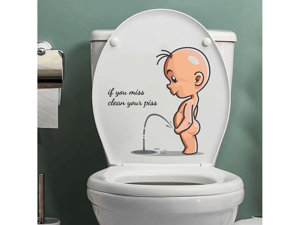 Adesivos de Banheiro de Vilão Animado, Calcomanias Divertidas para Limpar Urina, Vinil Impermeável Decorativo Removível para Vasco Wc