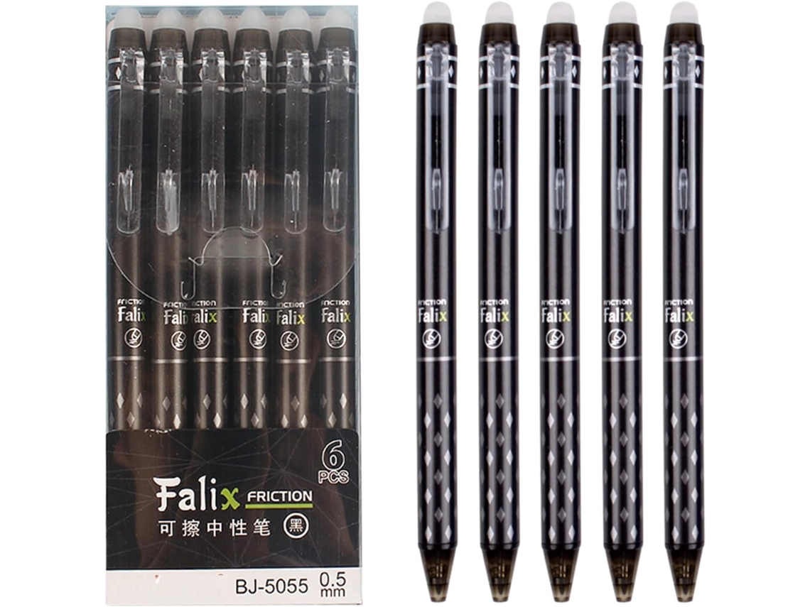 Conjunto De 6 Canetas Em Gel Apagáveis Mozxirz, Retráteis, Tinta
