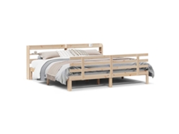 Bed Frame, Bed Frames Vidaxl Marrom Madeira (180 X 200 Cm)