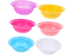 Conjunto De 6 Bacias Plásticas Multiuso, Cores Sortidas, Resistentes E Práticas.