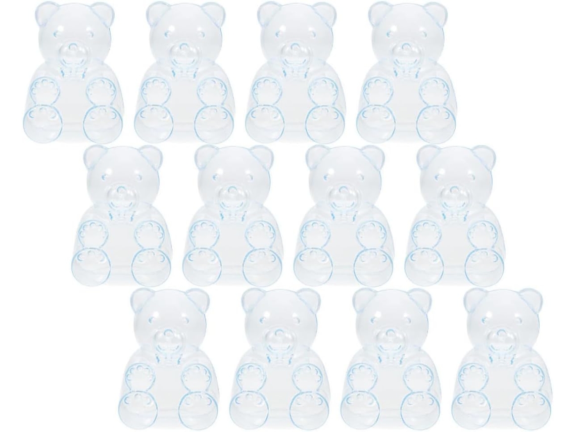 Doitool 12-caixas Grandes Transparentes Em Formato De Urso Para Doces, Lembrancinhas Para Festas E Casamentos, Caixas De