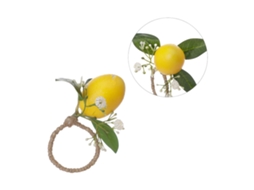 Aneis de Guardanapo Limão Amarelo Decorativo Mesa Restaurante Festa Casa Material Plástico 4,5cm S/MARCA