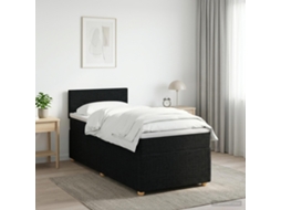 Vidaxl Cama Box Spring Com Colchão Preto 90 X 200 Cm Tecido