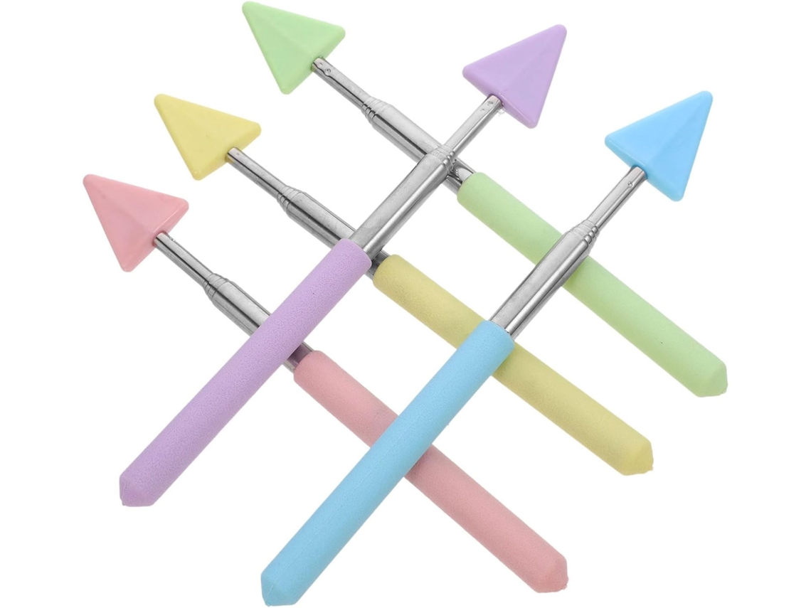 Conjunto De 5 Apontadores Telescópicos Em Aço Inoxidável E Abs Para Quadro Branco, Bastão De Ensino Gokoco
