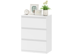 Cómoda Com 3 Gavetas, Móveis De Armazenamento Modernos Para O Quarto, Branco