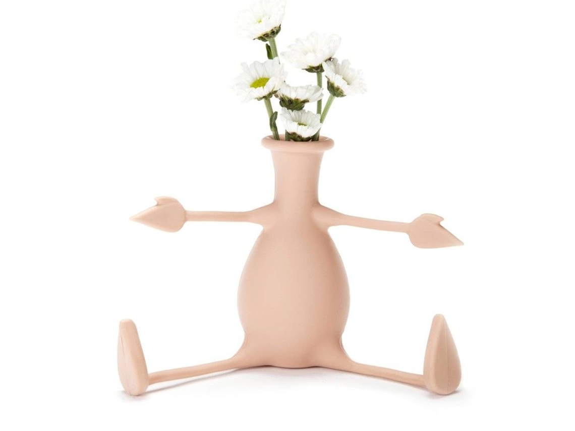 Jarrón Pequeño De Silicona Con Personajes Florino - Color Melocotón