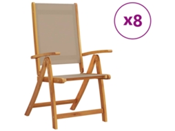 Maison Exclusive - Cadeiras De Jardim Dobráveis 8 Pcs Acácia Maciça E Textilene