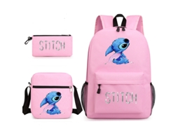 Mochila Lilo Stitch Conjunto De Três Peças Aquaforge (rosa)