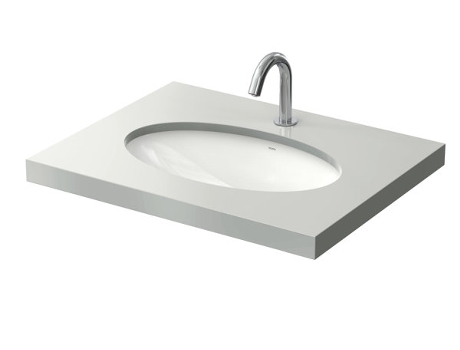 Lavatório de Encastrar TOTO Wu Sem Furo para Torneira com Descarga 590X380Mm Lavatório Redondo Lw1506Juywf#W