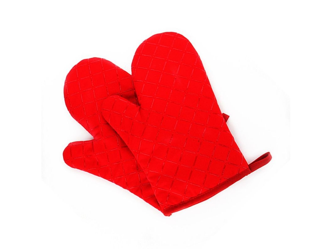 2026 luvas de Forno de Silicone Resistentes Ao Calor com Enchimento de Algodão Reciclado Flexível Antiderrapante para Cozinha 1 Par Vermelho