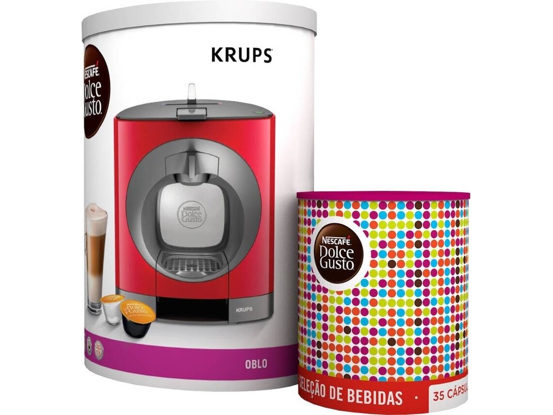 Pack Máquina de Café NESCAFÉ DOLCE GUSTO Krups Oblo KP1105P5 Vermelha