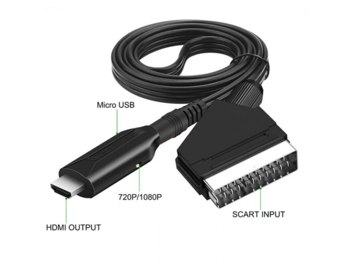 Conversor Scart para HDMI 1080p Slowmoose, adaptador Scart para HDMI tudo-em-um