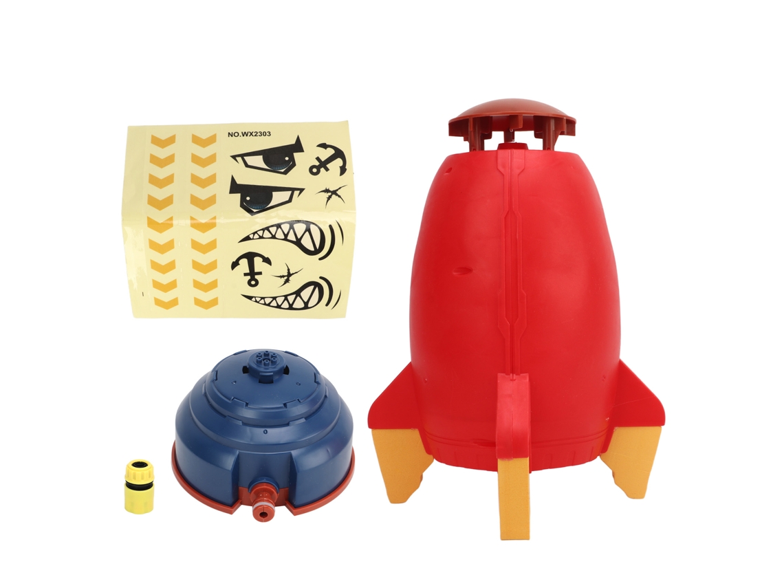 Brinquedo De Água Lançador De Spray Voador Giratório 360° Para Jardim Vermelho