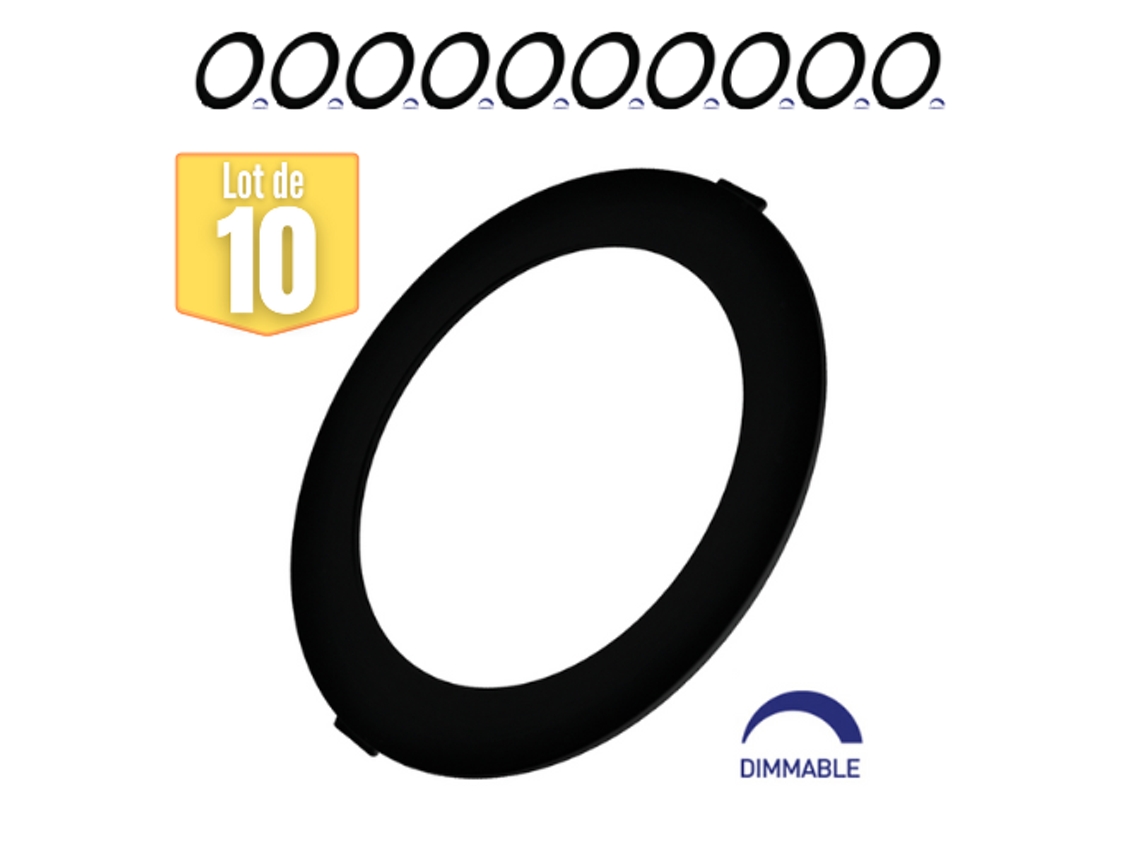Lote de 10 Leds Leds Dimmables 18W 3000K 1800Lm Black Ip40 BRAYTRON