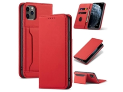 Capa De Couro Para Celular Com Suporte Para Cartão Magnetism Skin Feel