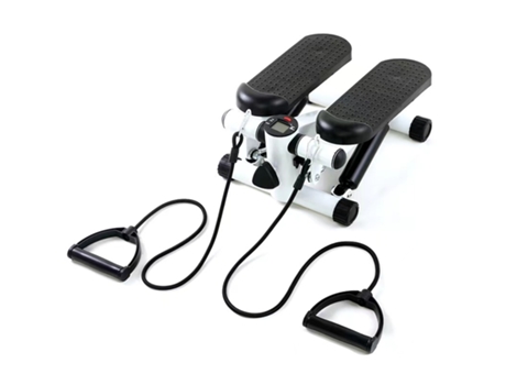 Step Machine Elásticos Tonifica Pernas e Braços Visor Lcd Máx. 120 kg Aço Stepplus QUERALTO