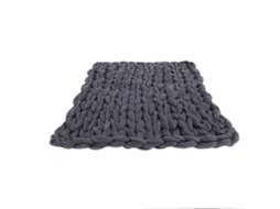 Cobertor de Sofá Plush Grosso Tejido Quente Macio Grande Cinza 60x60cm