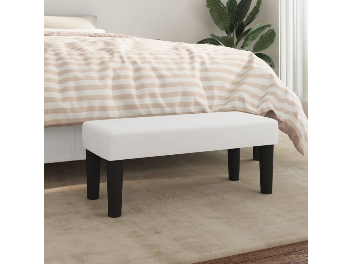 Vidaxl Banco 70x30x30 Cm Couro Artificial Branco