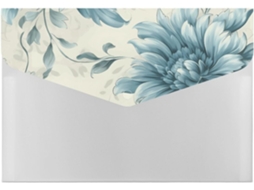 Pasta Organizadora De Arquivos Com Estampa Floral Azul, Tamanho A4, 6-bolsos, Portátil, Em Plástico, Ideal Recibos