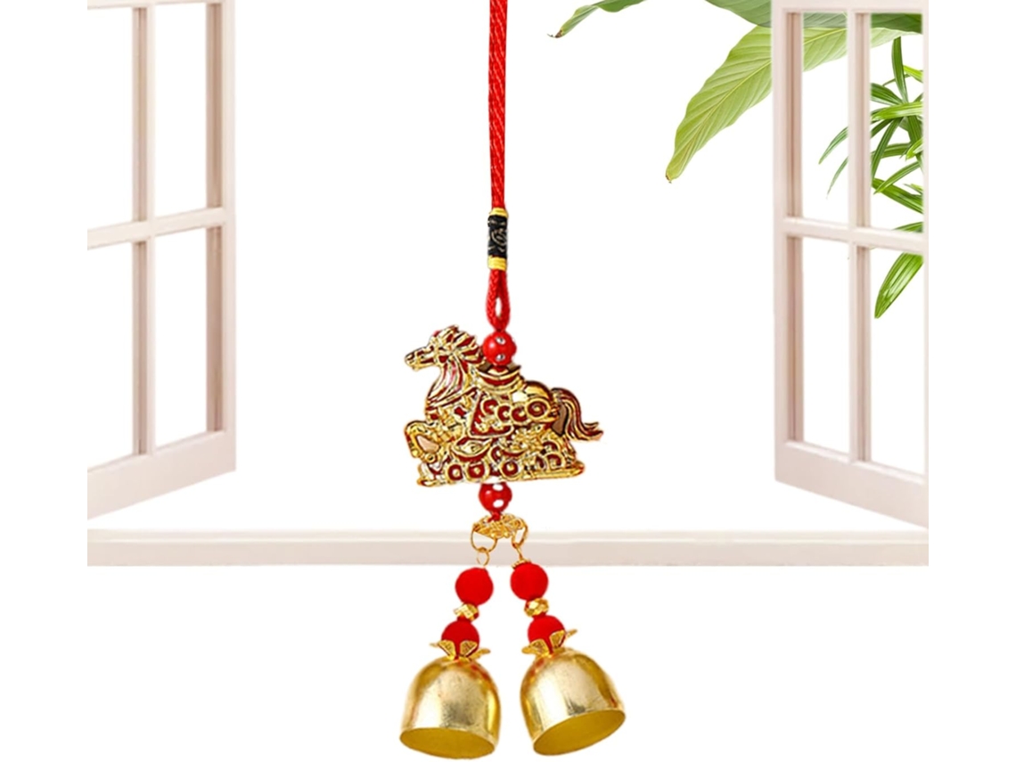 Sino de Vento para Exterior, 22,9 Cm, Cavalo de Metal, Festival da Primavera, Sino de Vento, para Jardim, Pátio, CHABERLU