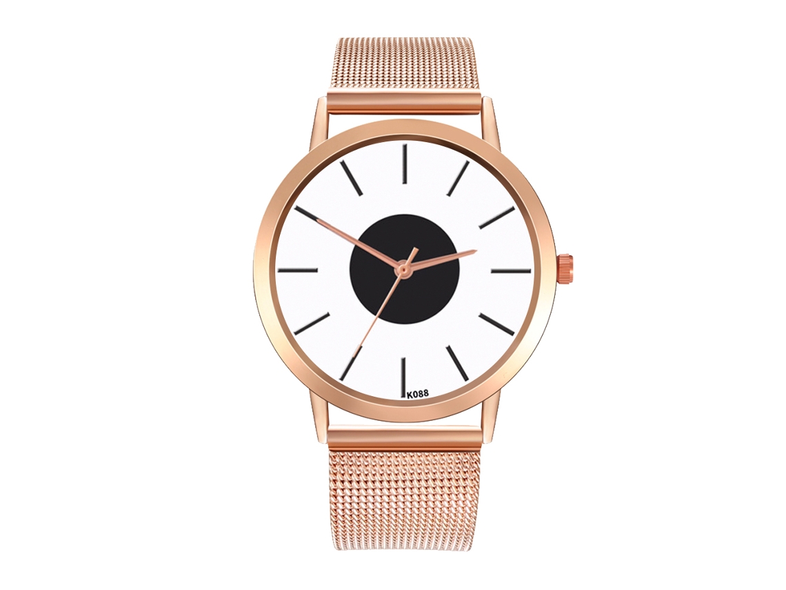 Reloj De Pulsera Analógico De Cuarzo Con Correa De Malla Zhoulianfa Moda Casual (oro Rosa)