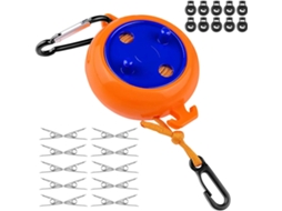 Varal retrátil Slowmoose de 8 m com 10 laços fixos e 20 clipes à prova de vento
