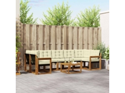 Vidaxl Conjunto De Sofás Para Exterior 8 Pcs Natural E Creme