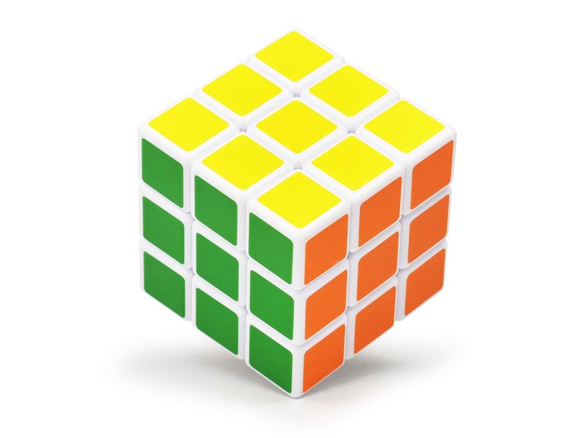 Quebra-cabeça giratório 3x3 sem adesivos, fácil de montar, para iniciantes e profissionais, branco.
