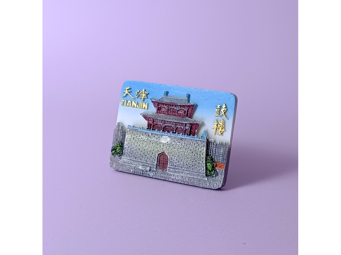 Ímãs De Geladeira Com Cidades Chinesas (torre Do Tambor De Tianjin) - Hong Kong, Macau, Taiwan, Tianjin