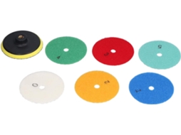 Kit De Polimento A Seco Com 6 Discos Diamantados E 1 Suporte Para