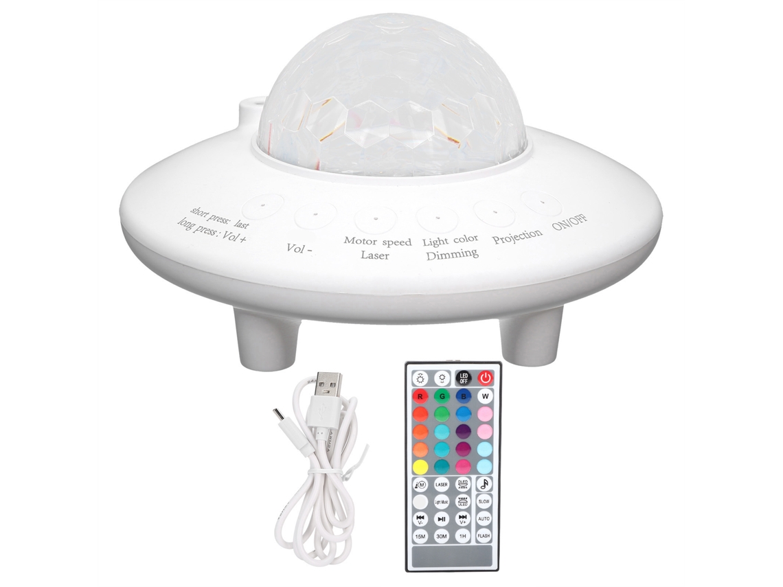Lâmpada Projeção Led Rgb Bluetooth Alto falantes Controle Festas S/MARCA