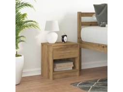 Vidaxl Mesa De Cabeceira Com Gaveta 39x28x41 Cm Carvalho Artisiano