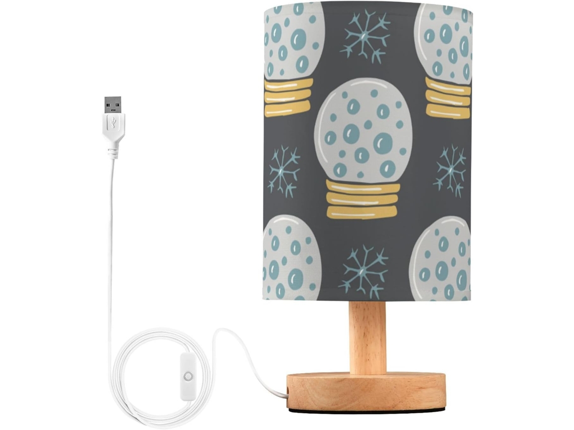 Abajur De Mesa Pequeno Kll Com Plugue Inverno 25-abajur Vidro Infantil