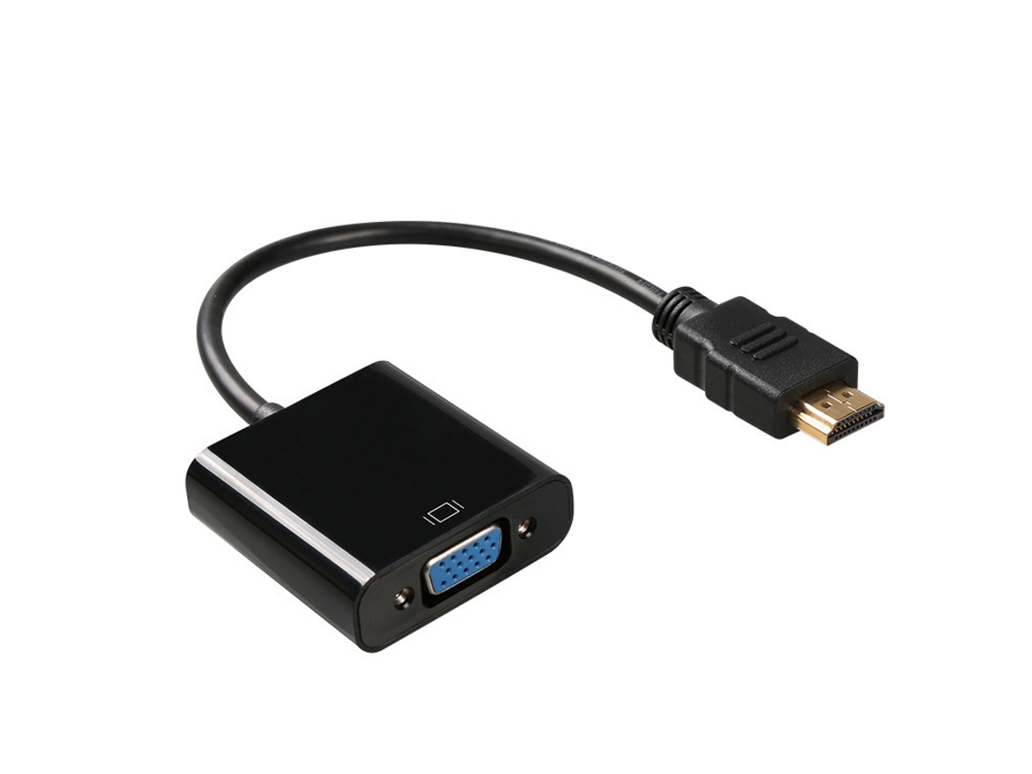 Conversor Hdmi Para Vga, Adaptador De Áudio Hd Preto Aquaforge