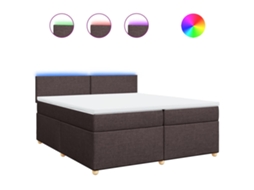Box Spring Bed, Box Spring Beds Vidaxl Marrom Tecido (200 X 200 Cm)
